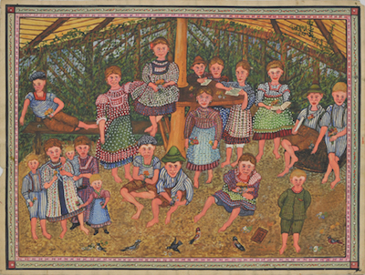 Kinder in einem Pavillon - Josef Karl Rädler - Galerie Altnöder Salzburg
